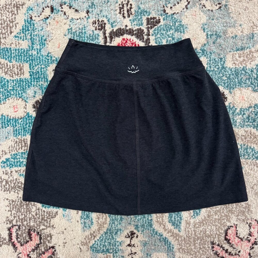 Beyond Yoga Move It Skirt Dark Grey Black Spacedye Size Small